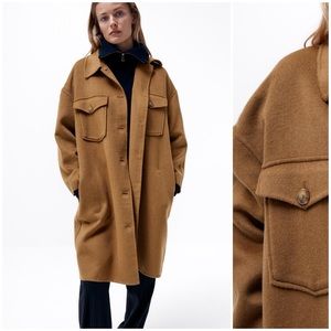 NWT - Zara Wool Blend Oversized Coat